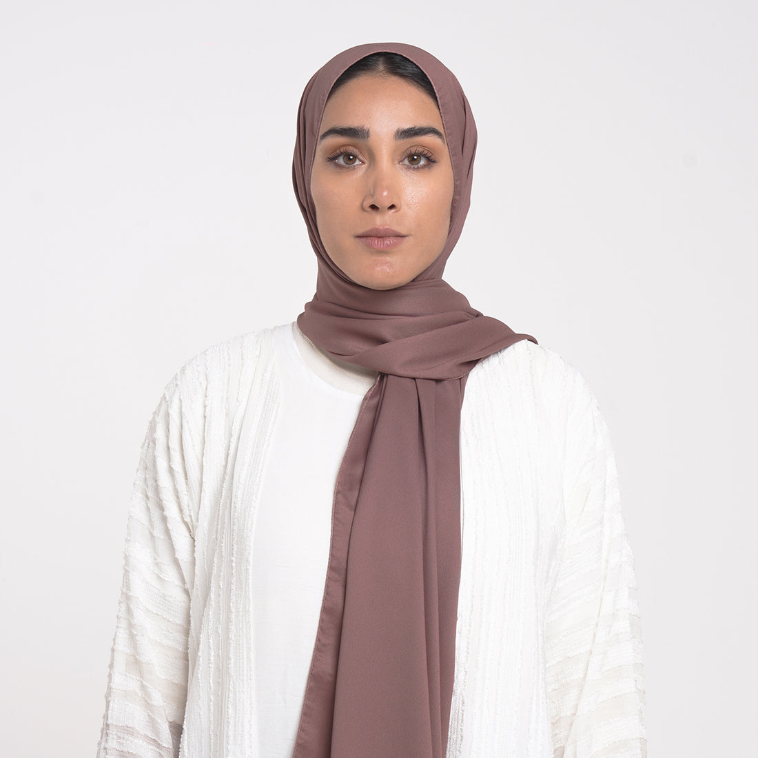 Smooth Satin Hijab - Muted Rosewood