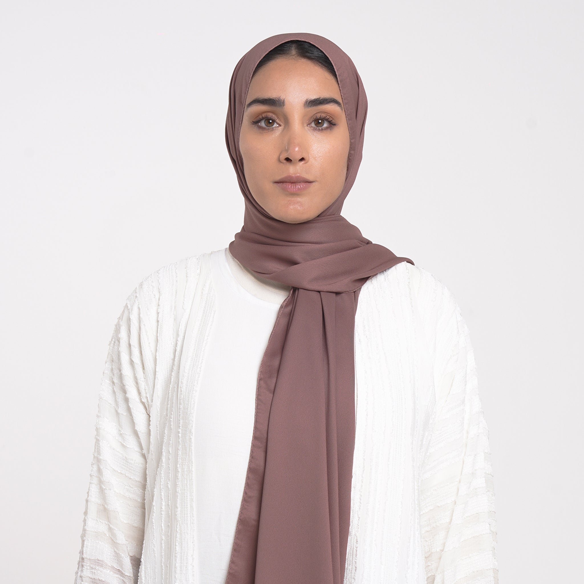 Smooth Satin Hijab - Mauve Taupe
