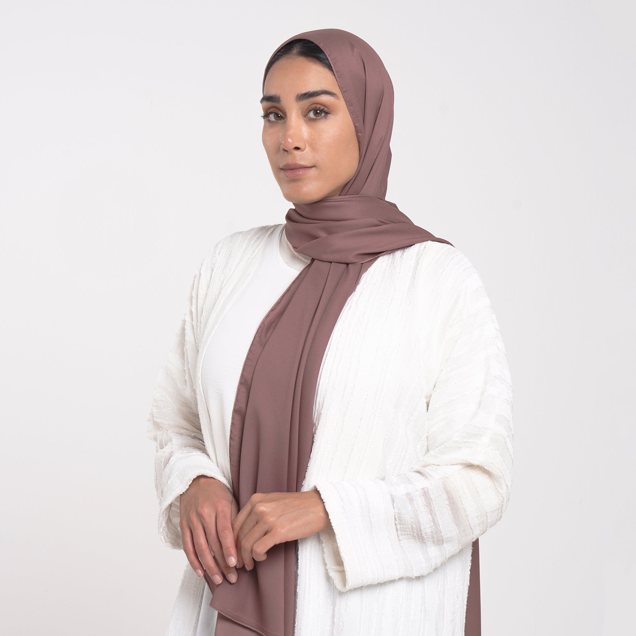 Smooth Satin Hijab - Muted Rosewood