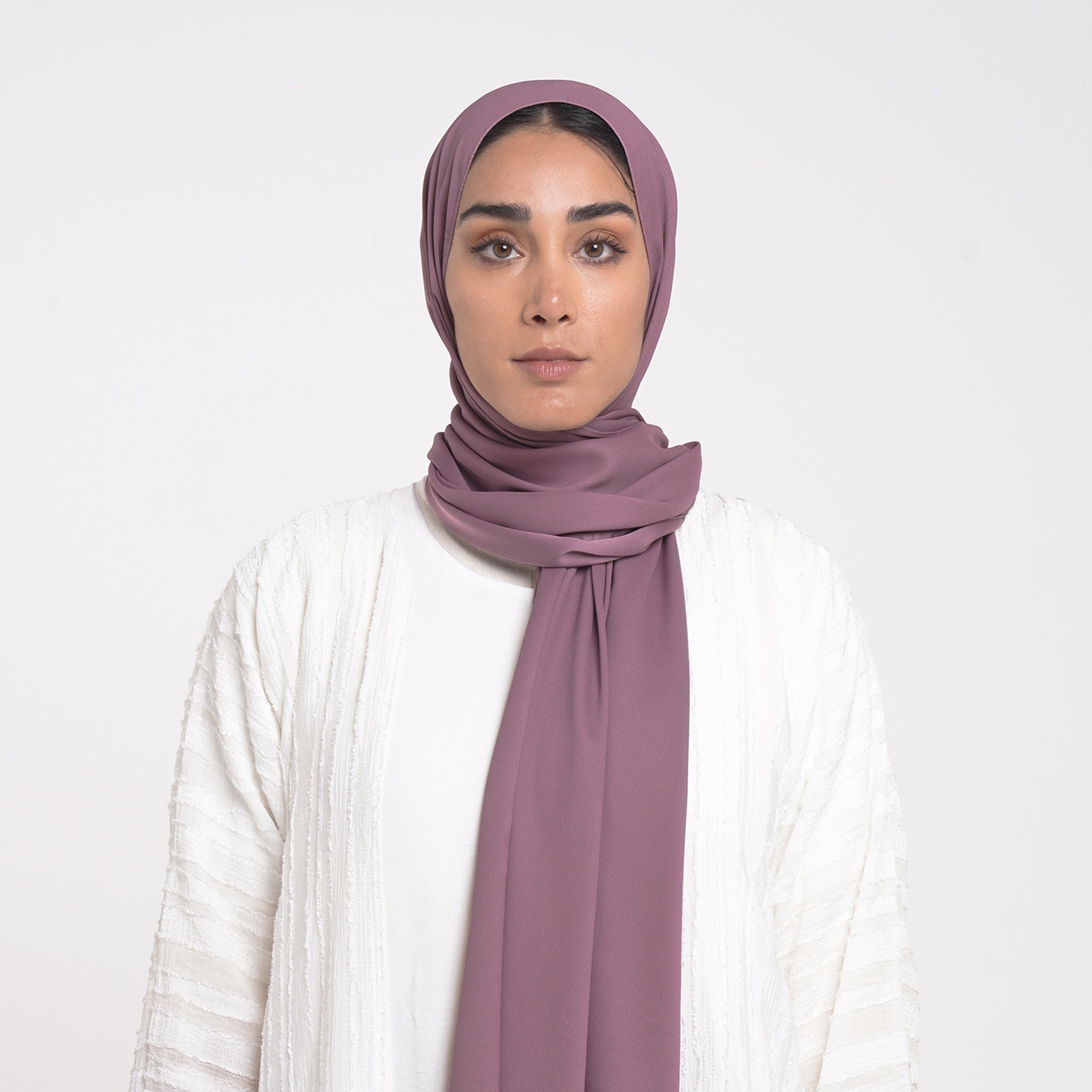 Smooth Satin Hijab - Dusty Mauve Rose