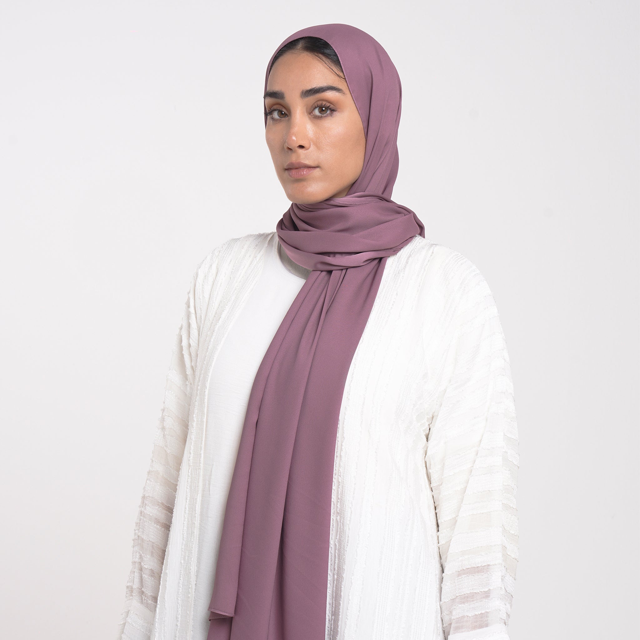 Smooth Satin Hijab - Dusty Mauve Rose