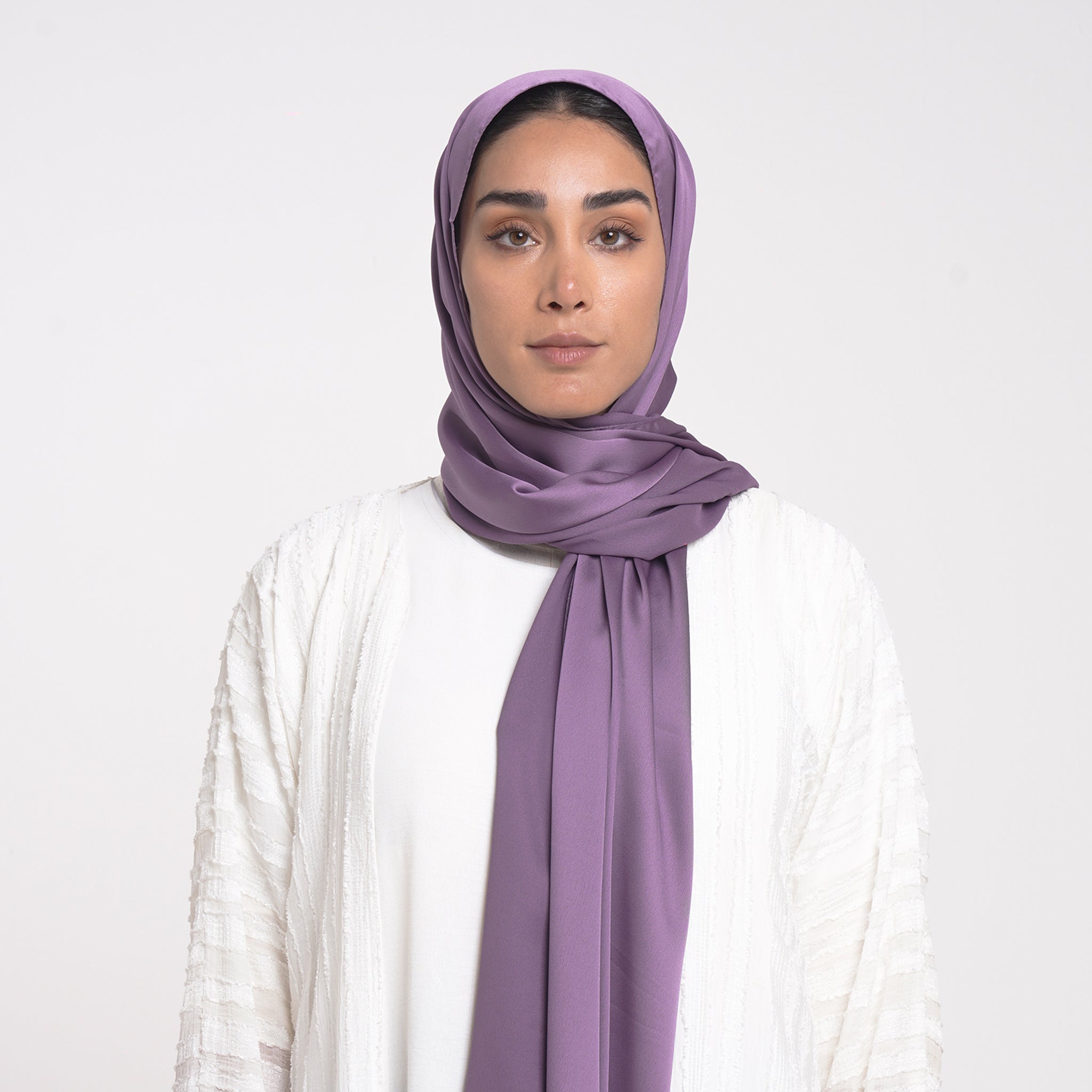 Smooth Satin Hijab - Soft Orchid Purple