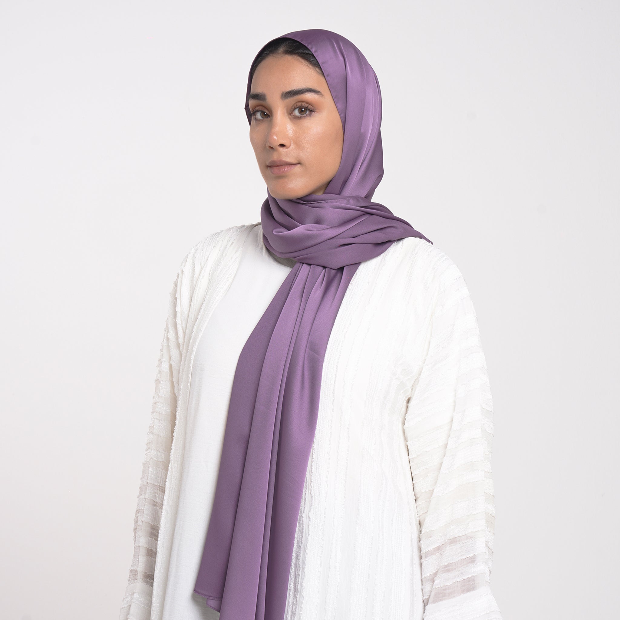 Smooth Satin Hijab - Dusty Lavender