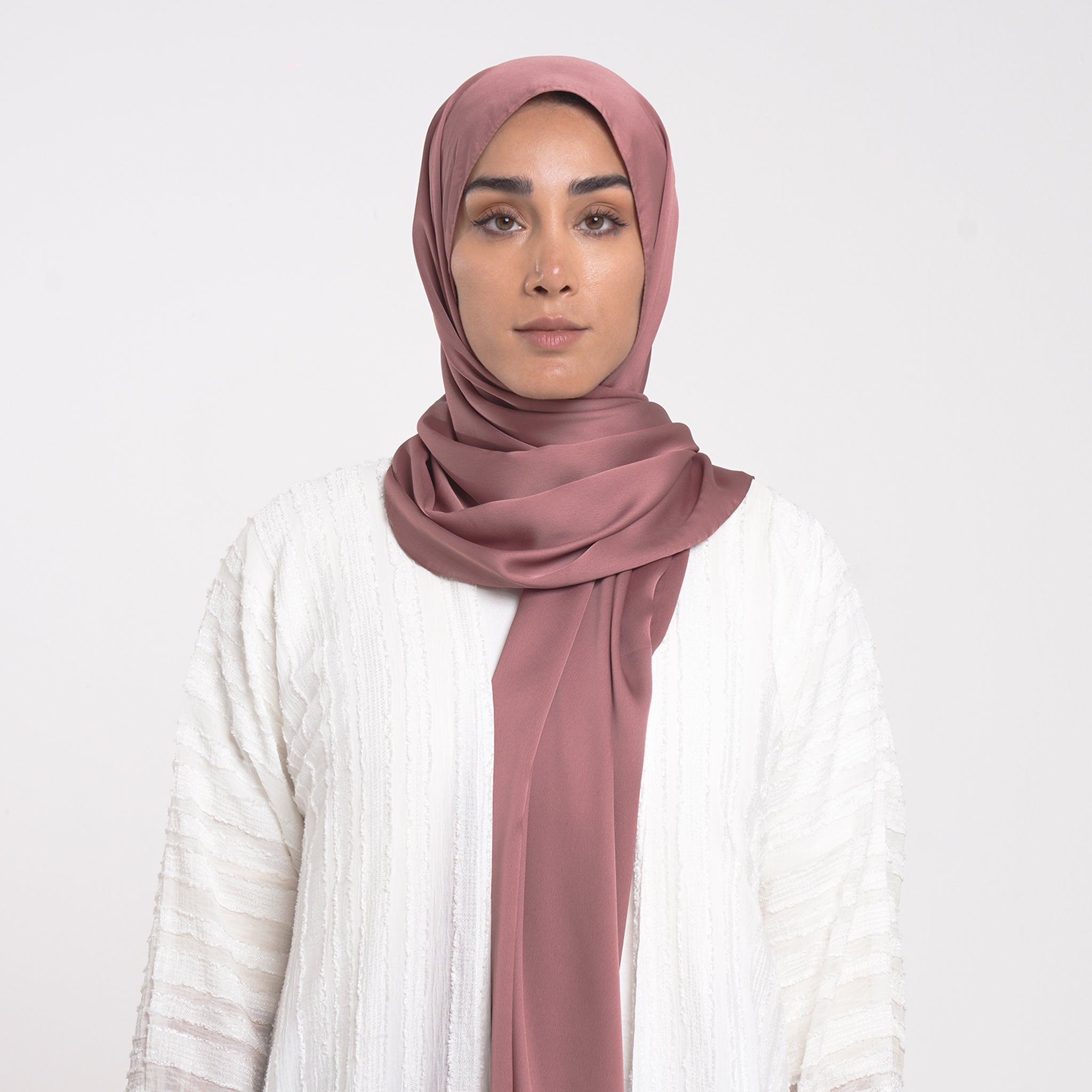 Smooth Satin Hijab - Dusty Rose