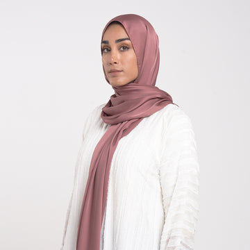 Smooth Satin Hijab - Dusty Rose