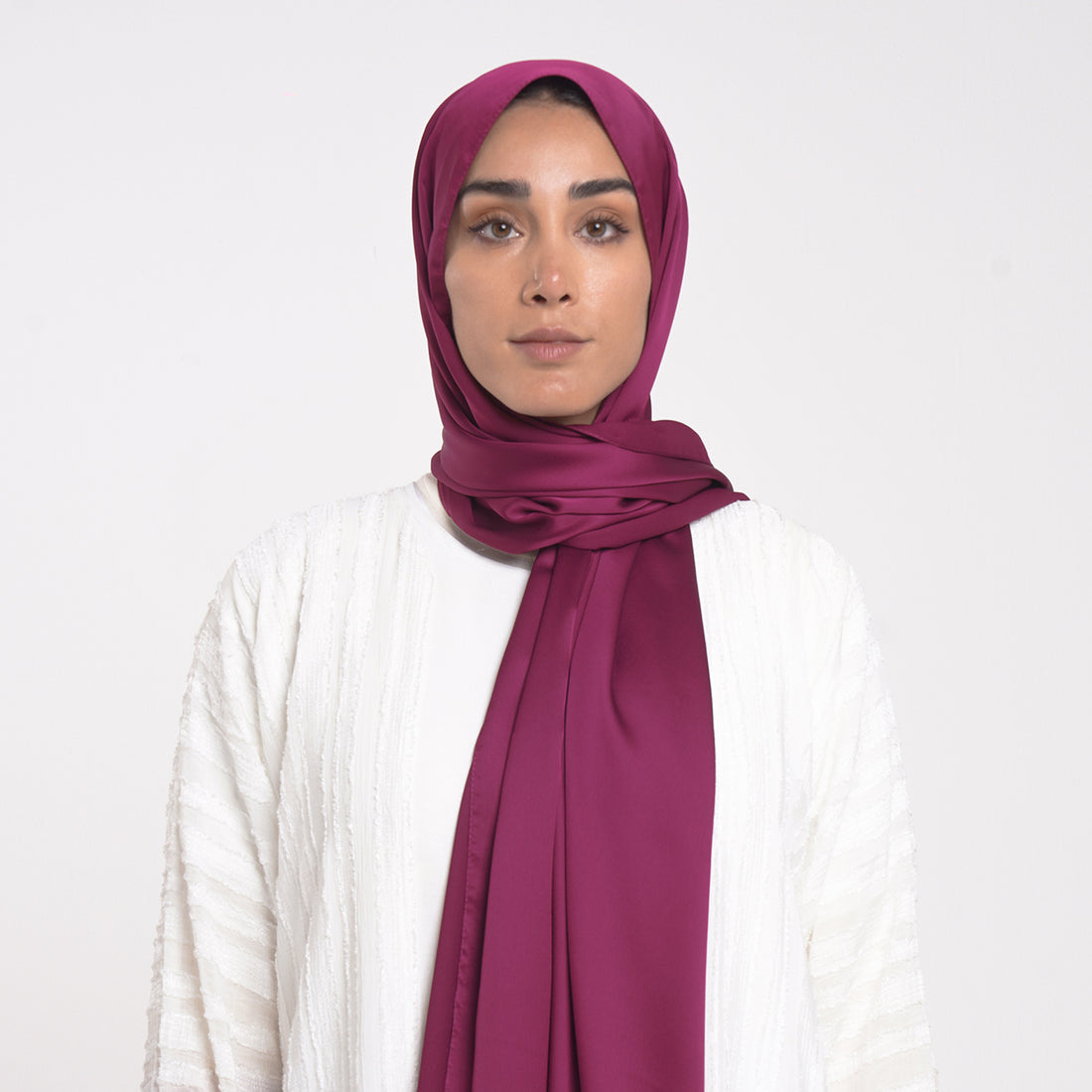 Smooth Satin Hijab - Berry
