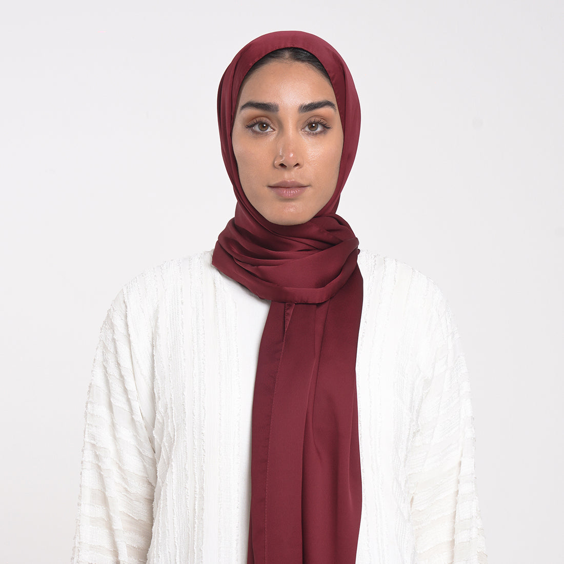 Smooth Satin Hijab - Burgundy