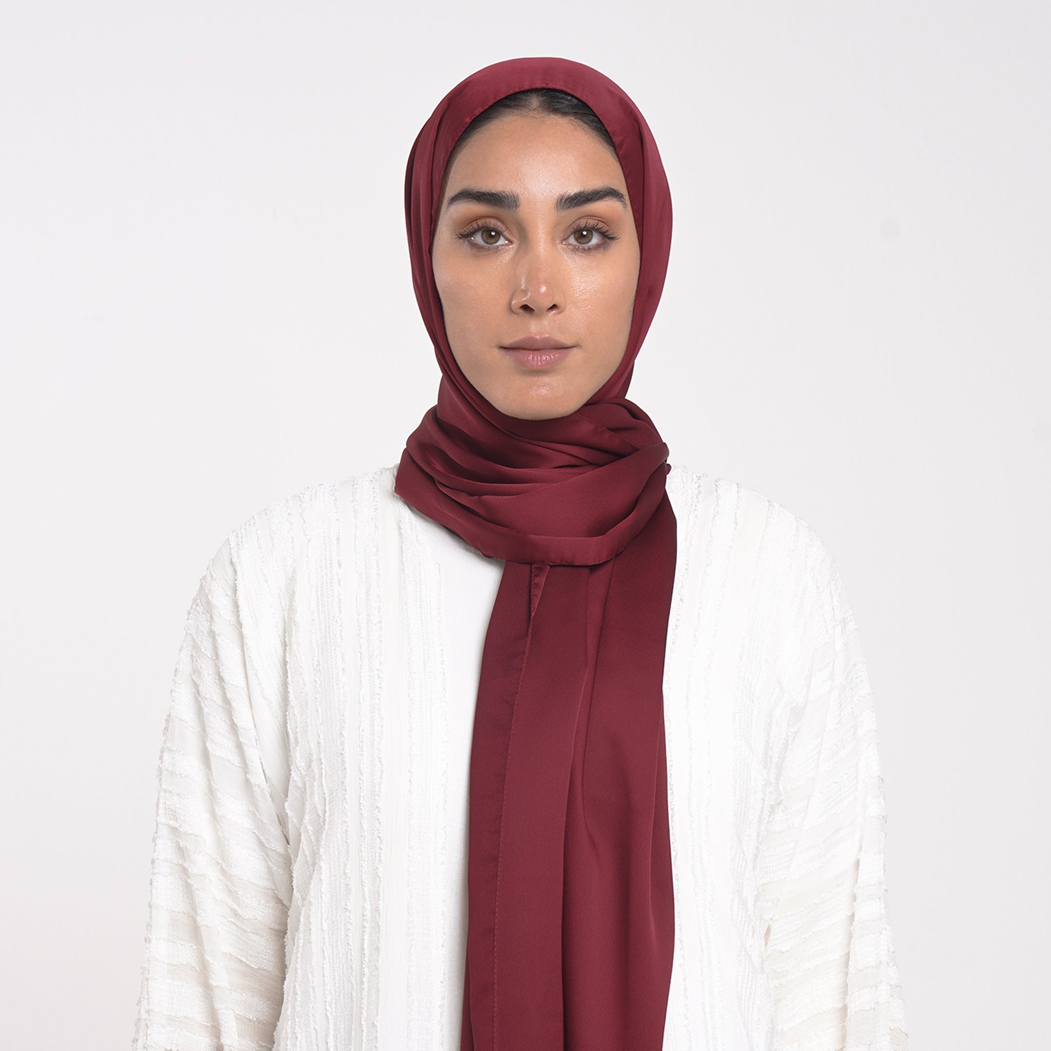 Smooth Satin Hijab - Burgundy