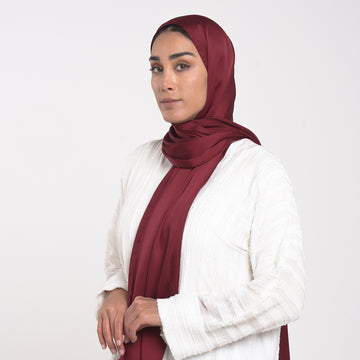 Smooth Satin Hijab - Burgundy Wine