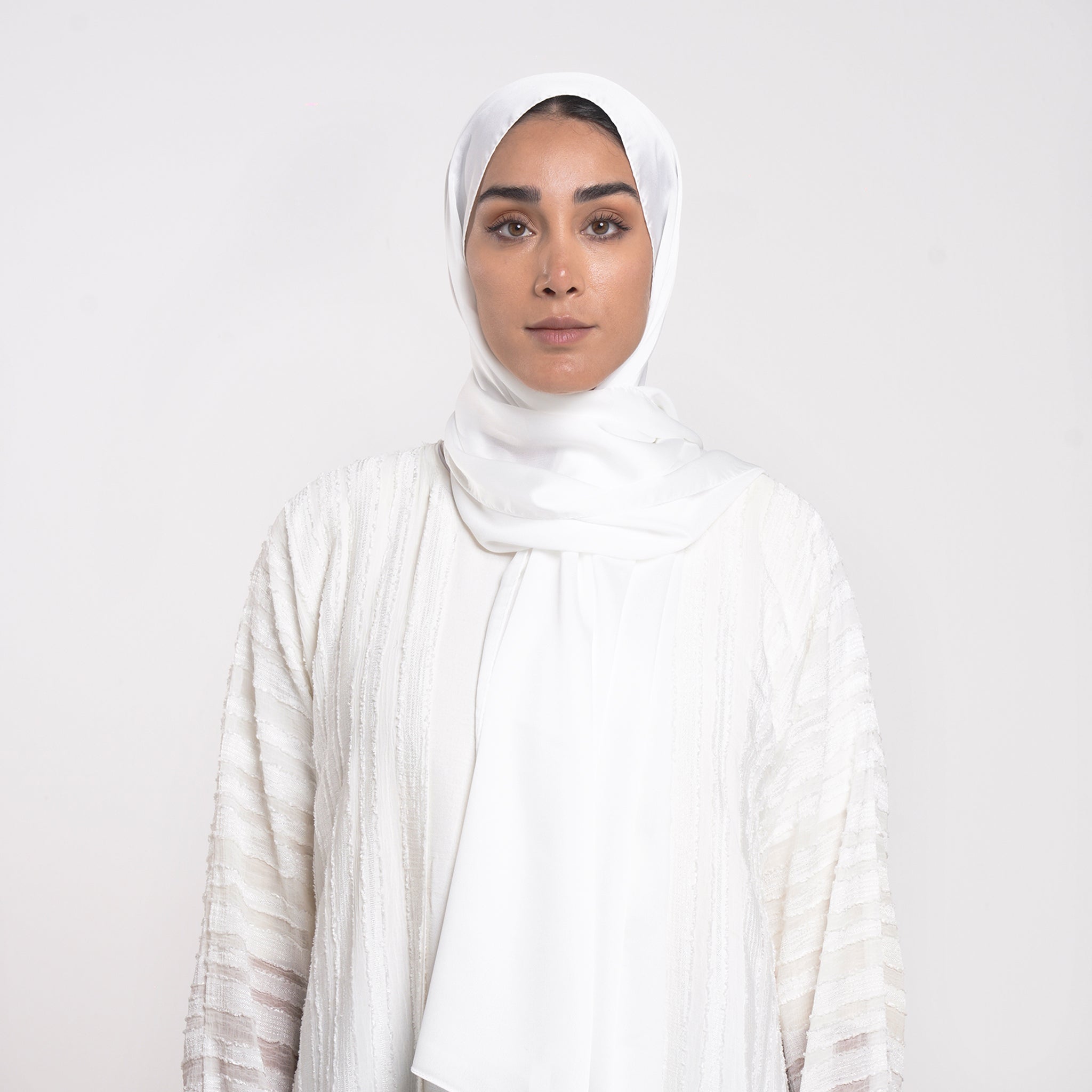 Smooth Satin Hijab - Pure White