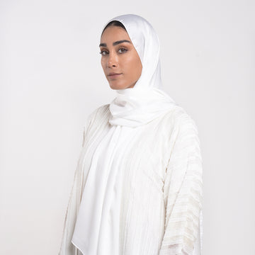 Smooth Satin Hijab - Pure White