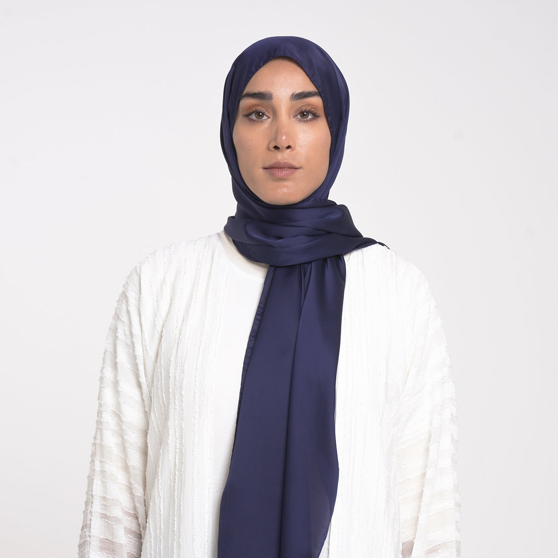 Smooth Satin Hijab - Navy Blue