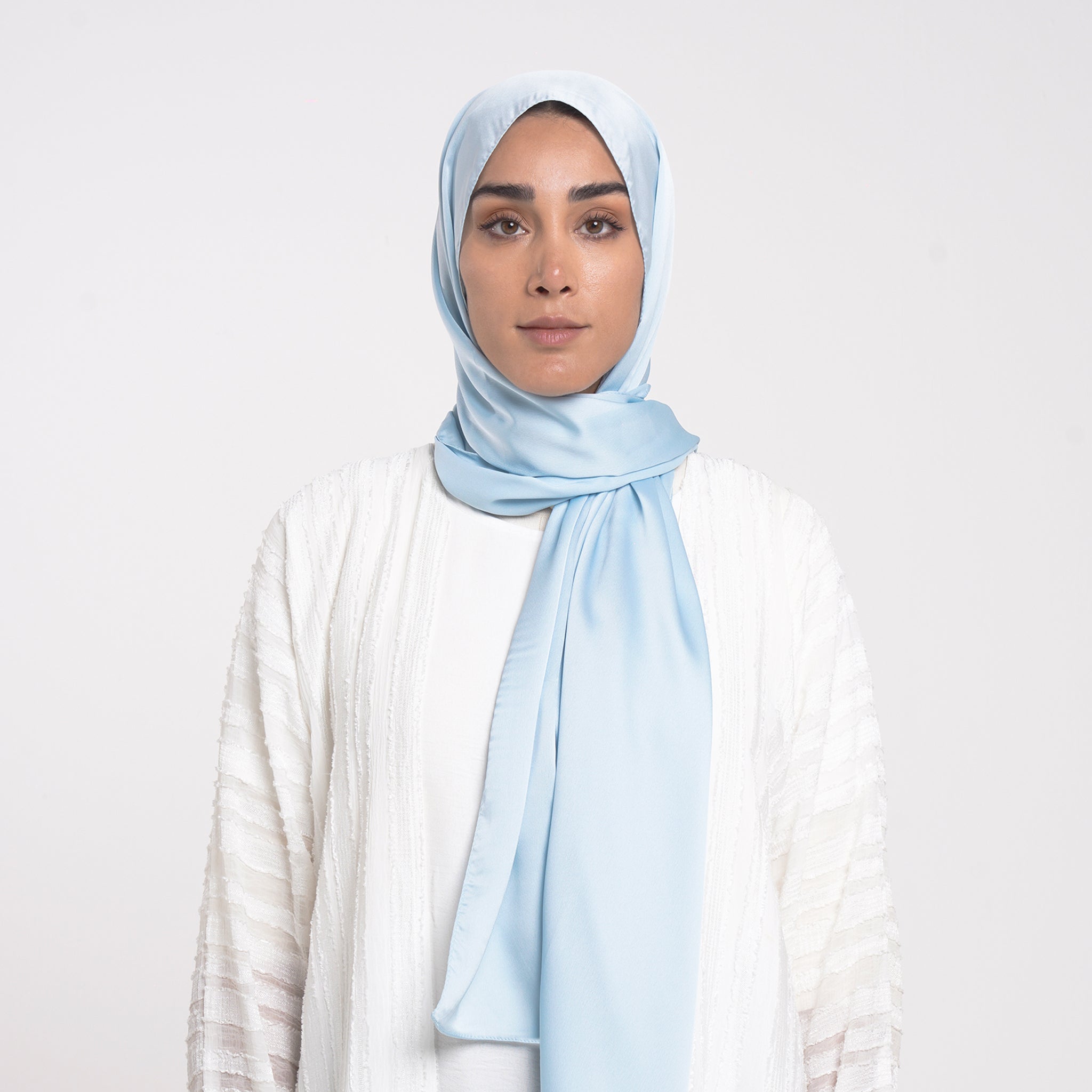Smooth Satin Hijab - Sky Blue