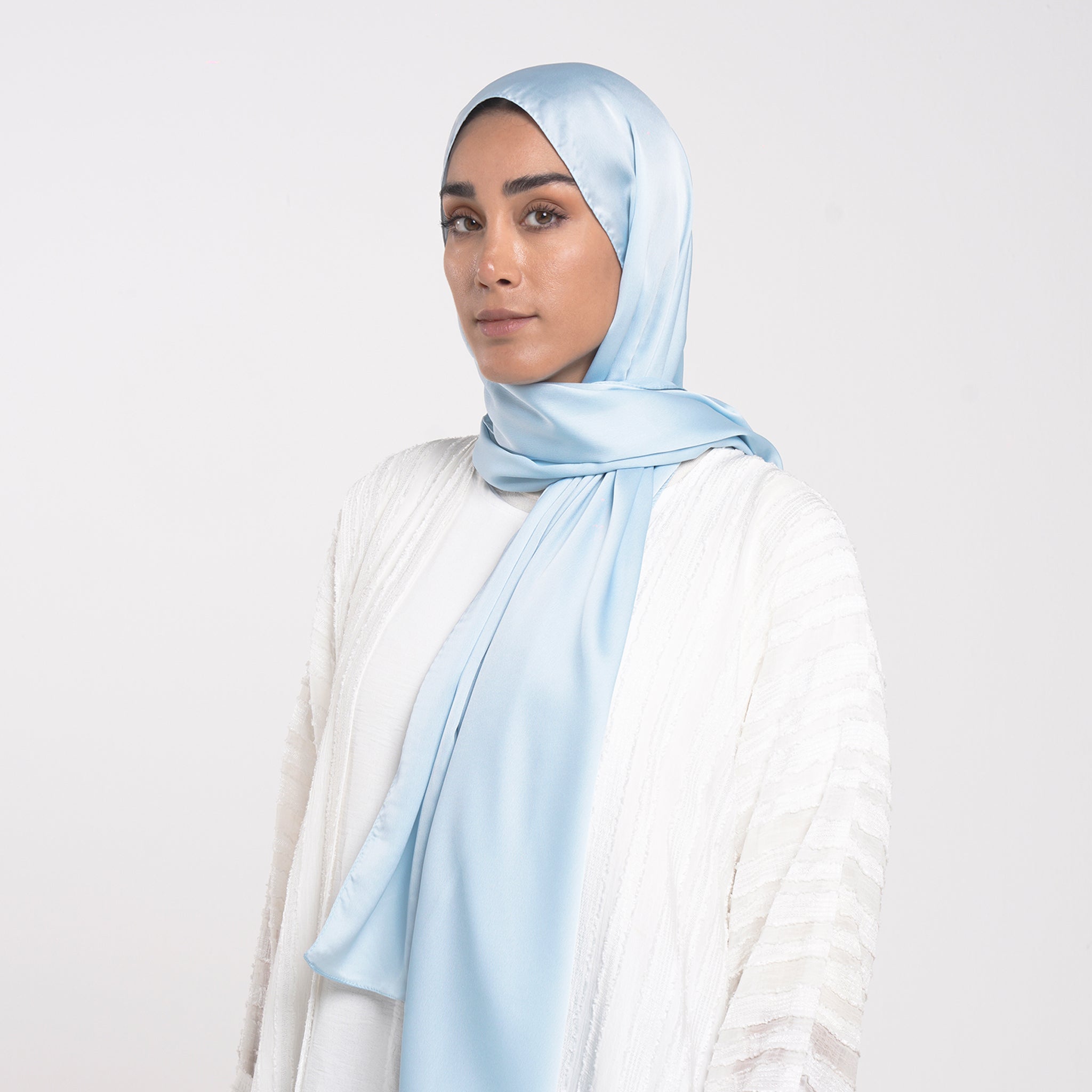 Smooth Satin Hijab - Sky Blue