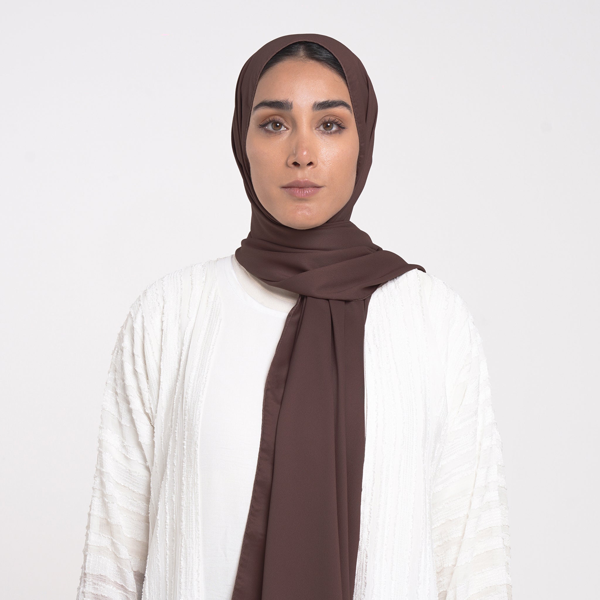Smooth Satin Hijab - Mocha Brown