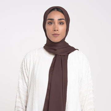 Smooth Satin Hijab - Mocha Brown