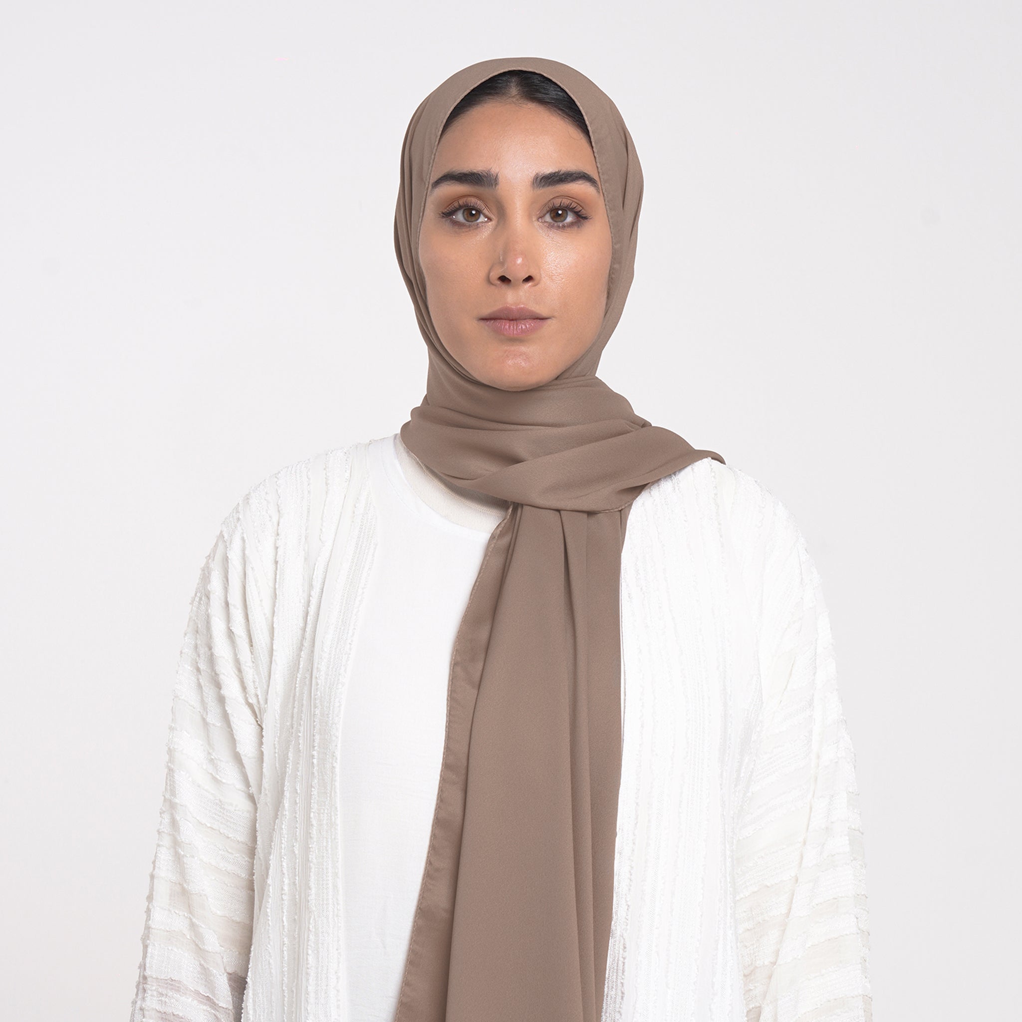 Smooth Satin Hijab - Mocha Taupe