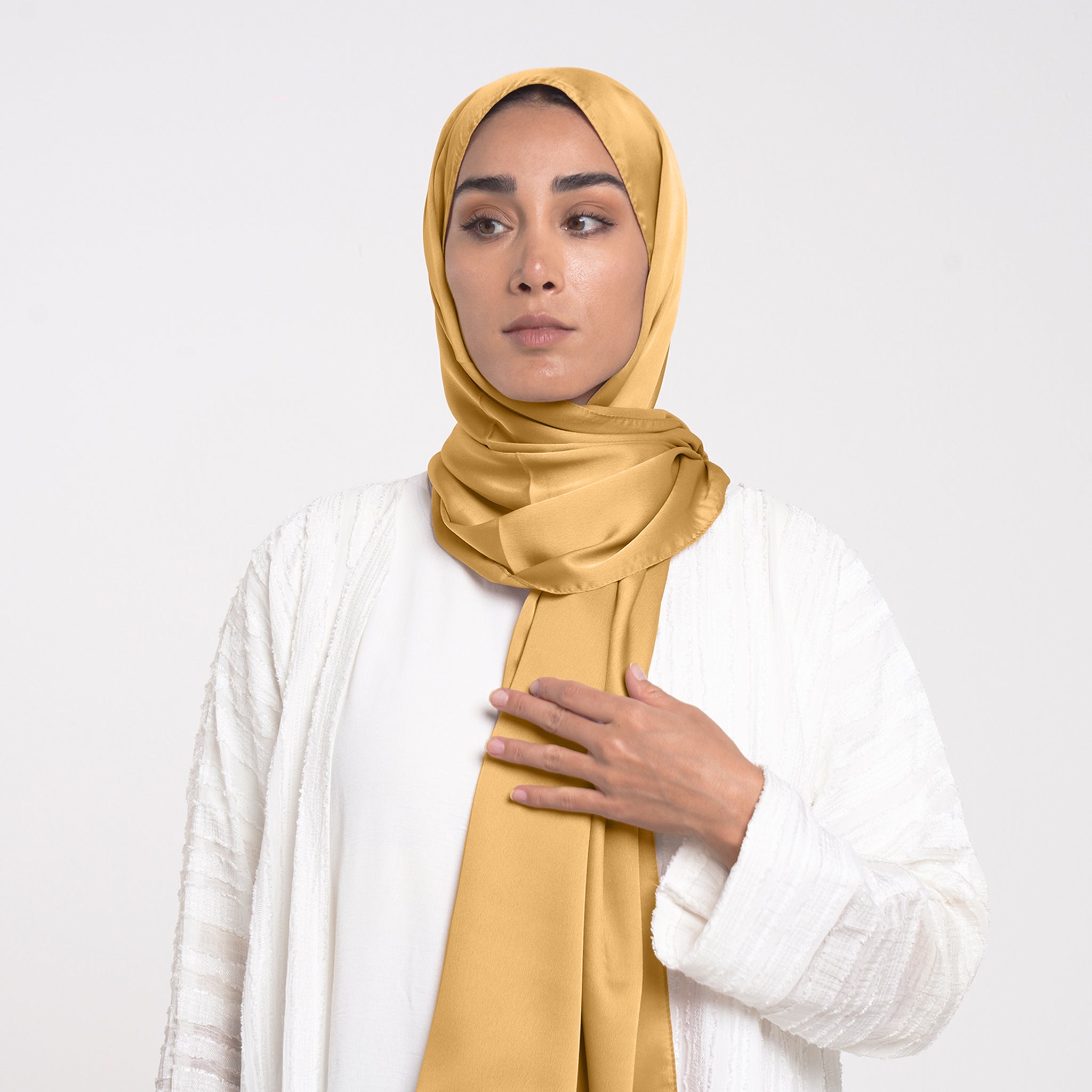 Smooth Satin Hijab - Honey Gold