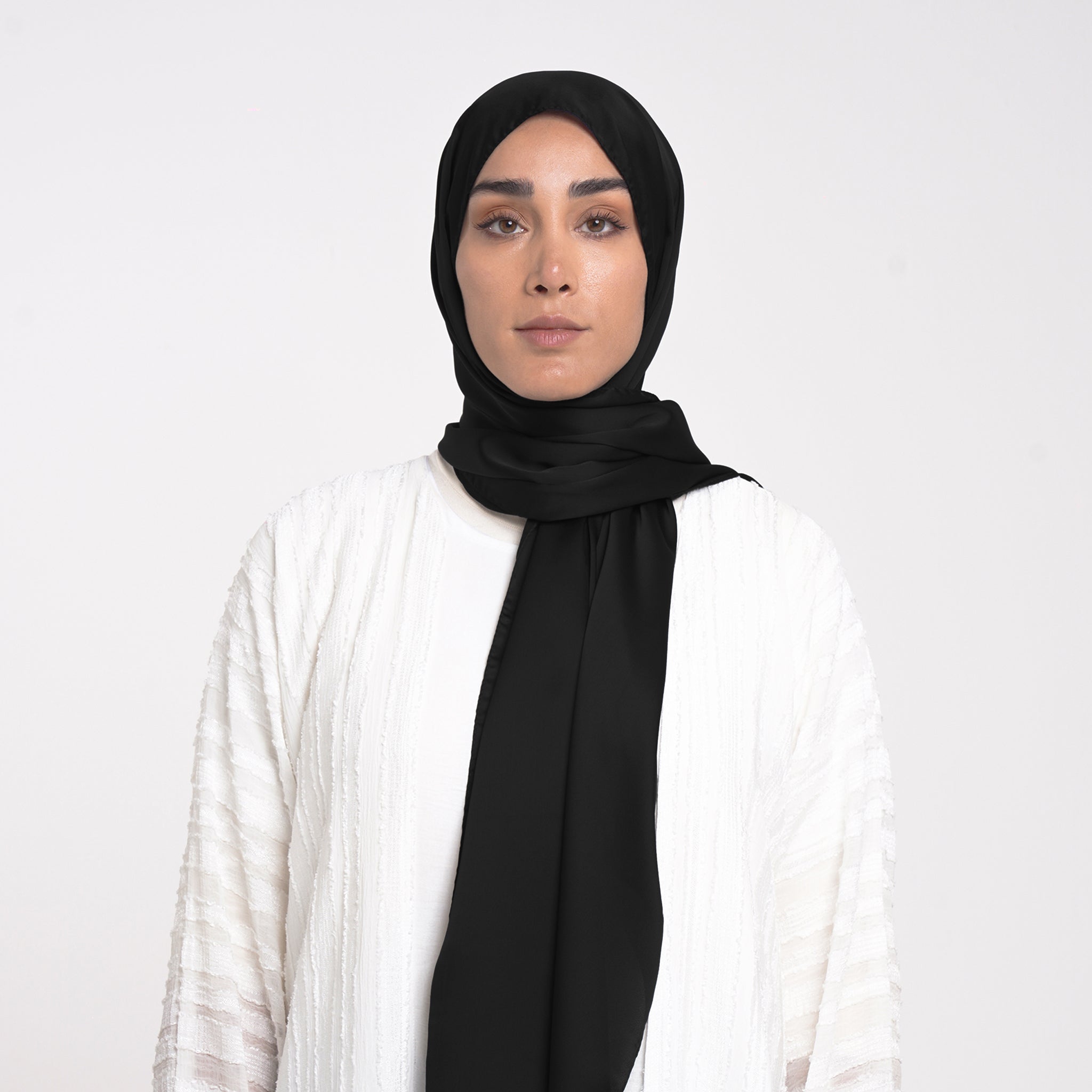Smooth Satin Hijab - Classic Black