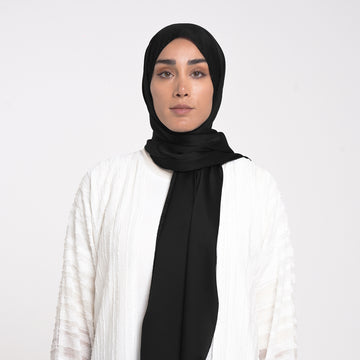 Smooth Satin Hijab - Classic Black