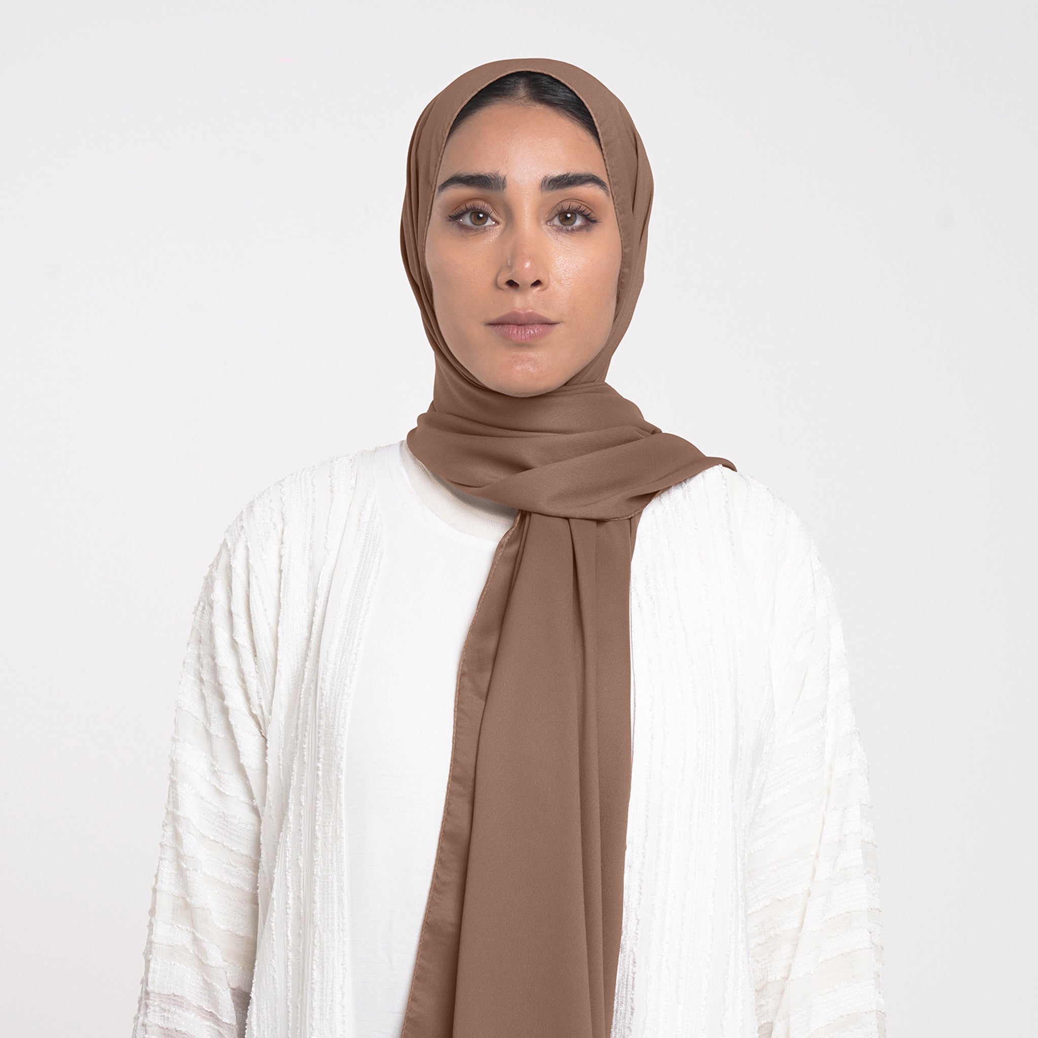 Smooth Satin Hijab - Camel Beige