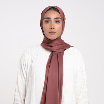 Smooth Satin Hijab - Dusty Copper Rose