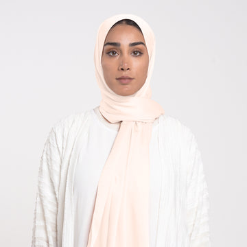 Smooth Satin Hijab - Ivory Blush