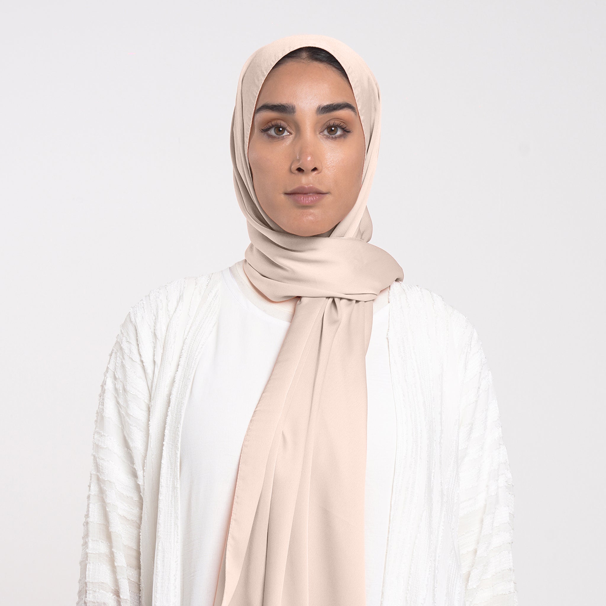 Smooth Satin Hijab - Soft Almond
