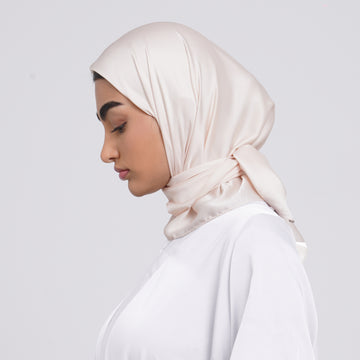 SilkTouch Satin Esarp - Cream Beige