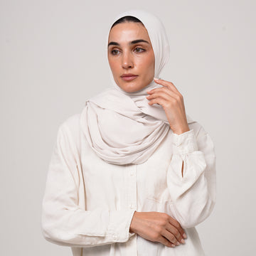 Soft Cotton lycra Hijab - Pearl White