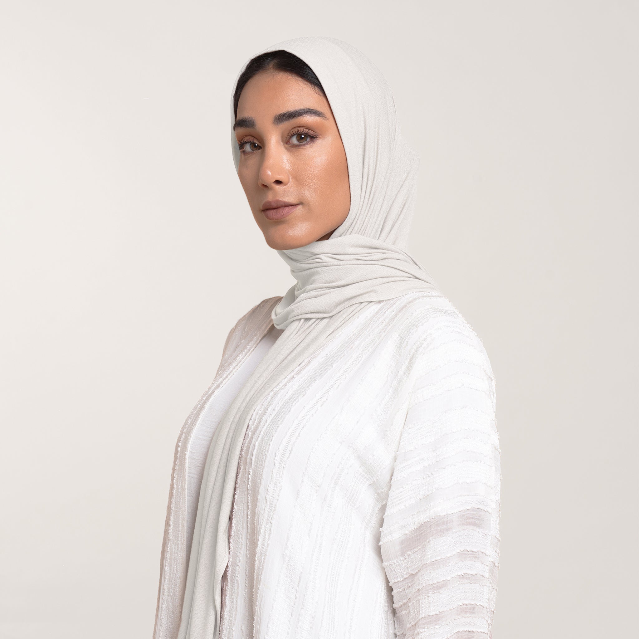 MalMal Cotton Hijab - Ivory Mist